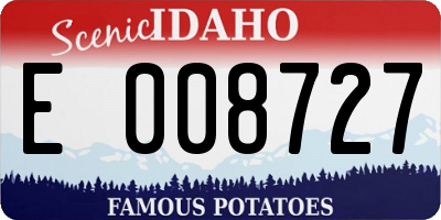 ID license plate E008727
