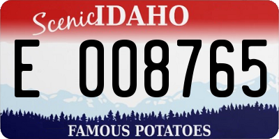 ID license plate E008765