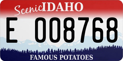 ID license plate E008768