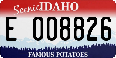 ID license plate E008826