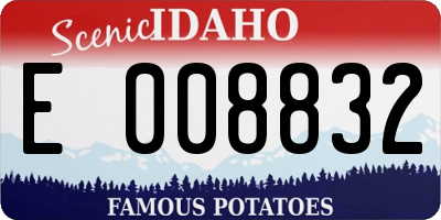ID license plate E008832