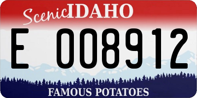 ID license plate E008912