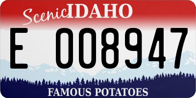 ID license plate E008947