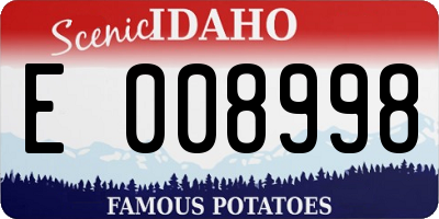ID license plate E008998