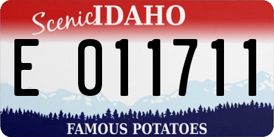 ID license plate E011711