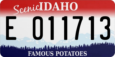 ID license plate E011713