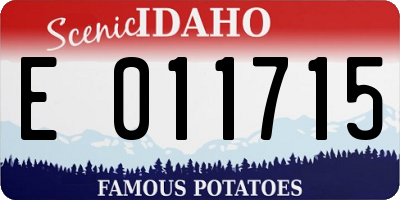 ID license plate E011715