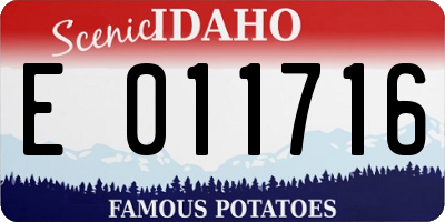 ID license plate E011716