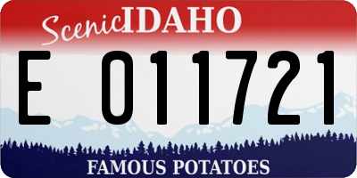 ID license plate E011721