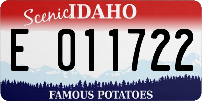 ID license plate E011722