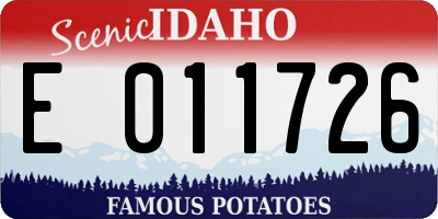 ID license plate E011726