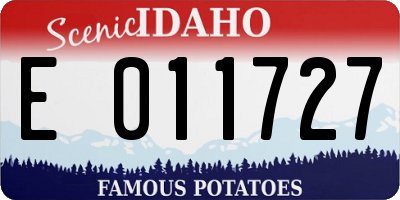 ID license plate E011727