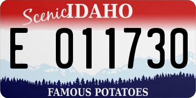 ID license plate E011730