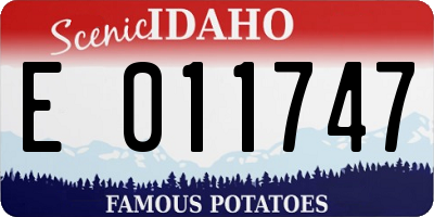 ID license plate E011747