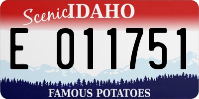 ID license plate E011751
