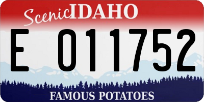 ID license plate E011752