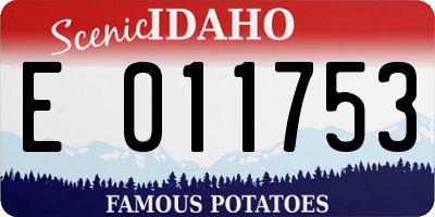 ID license plate E011753