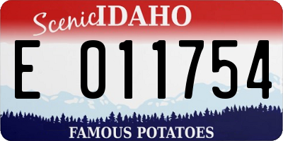 ID license plate E011754