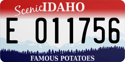 ID license plate E011756