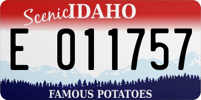 ID license plate E011757