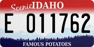 ID license plate E011762