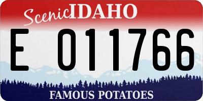 ID license plate E011766