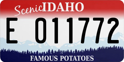ID license plate E011772