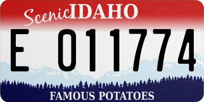 ID license plate E011774