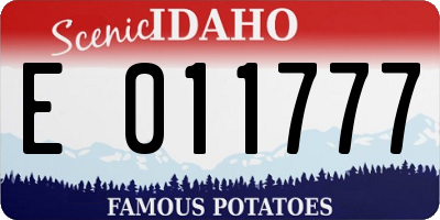 ID license plate E011777