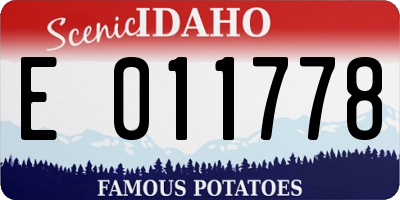 ID license plate E011778