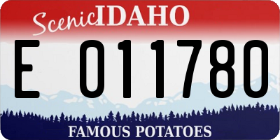 ID license plate E011780