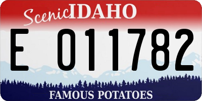ID license plate E011782