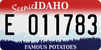 ID license plate E011783