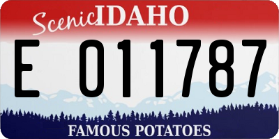 ID license plate E011787