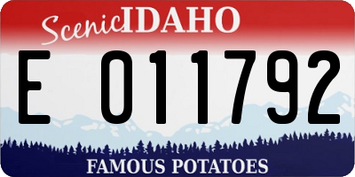 ID license plate E011792