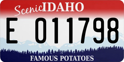 ID license plate E011798