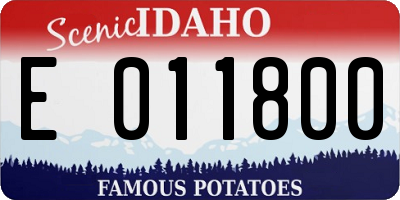 ID license plate E011800