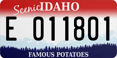 ID license plate E011801