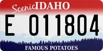 ID license plate E011804