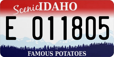 ID license plate E011805