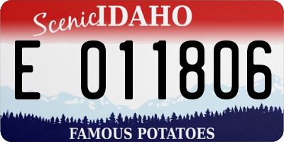 ID license plate E011806