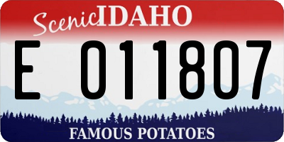 ID license plate E011807