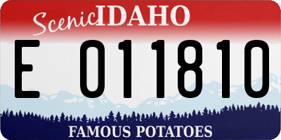 ID license plate E011810