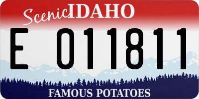 ID license plate E011811