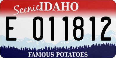 ID license plate E011812