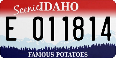 ID license plate E011814
