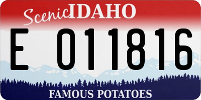 ID license plate E011816