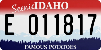 ID license plate E011817