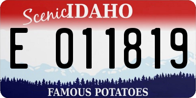 ID license plate E011819
