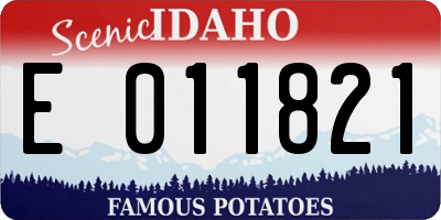 ID license plate E011821